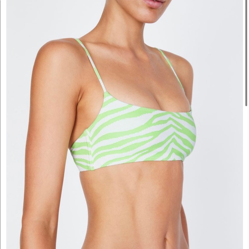 TRIANGL green zebra bikini set with bikini bag